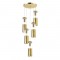 ^ NETTO PENDANT 5XE27 BRASS GLASS+METAL Φ37ΧΗ180CM V371975PPB