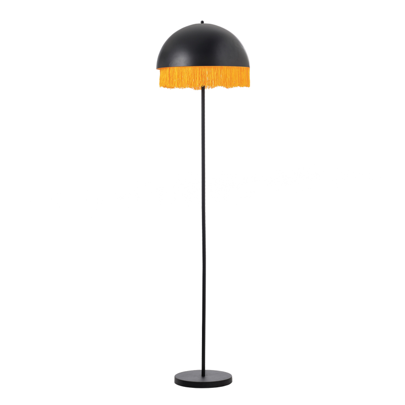 ^ NETTO FLOOR L/F 2XE27 METAL BLACK/BRASS +THREAD Φ40ΧΗ155CM DCR171171F