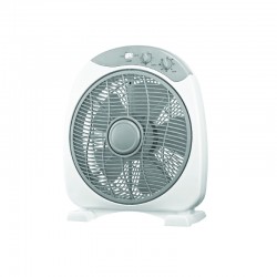 FLOOR SQUARE BOX FAN, WHITE-GREY WITH 5 GREY BLADES, DIAM30, AC 40W FANFPG60 FLOOR SQUARE BOX FAN, WHITE-GREY WITH 5 GREY BLADES, DIAM30, AC 40W FANFPG60