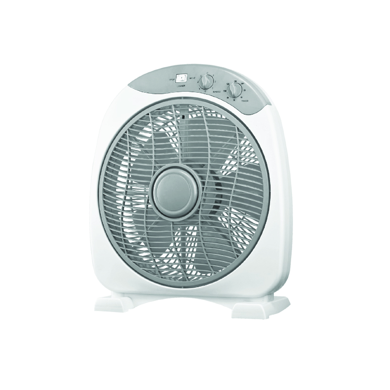 FLOOR SQUARE BOX FAN, WHITE-GREY WITH 5 GREY BLADES, DIAM30, AC 40W FANFPG60
