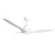 DECORATIVE CEILING FAN WITH DIMMABLE LED DIAM132CM DC40W 3 WHITE ABS BLADES WITH REMOTE CONTROL 2 WHITE DOWNRODS 15&25CM FANKVWH20G