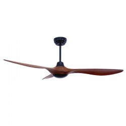 DECORATIVE CEILING FAN WITHOUT LED DIAM132CM DC40W 3 BROWN ABS BLADES WITH REMOTE CONTROL 2 BLACK DOWNRODS 15&25CM FANKVBR50