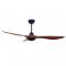 DECORATIVE CEILING FAN WITHOUT LED DIAM132CM DC40W 3 BROWN ABS BLADES WITH REMOTE CONTROL 2 BLACK DOWNRODS 15&25CM FANKVBR50