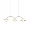 PENDANT LAMP 3xG9 WHITE BASE AND PLATE GOLD TUBE WITH ACRYLIC SHADE " HM235P3