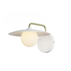 "WALL LAMP 1xG9 WHITE BASE AND PLATE GOLD TUBE WITH ACRYLIC SHADE " HM235W1 "WALL LAMP 1xG9 WHITE BASE AND PLATE GOLD TUBE WITH ACRYLIC SHADE " HM235W1