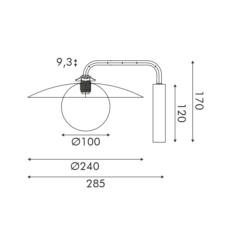 "WALL LAMP 1xG9 WHITE BASE AND PLATE GOLD TUBE WITH ACRYLIC SHADE " HM235W1