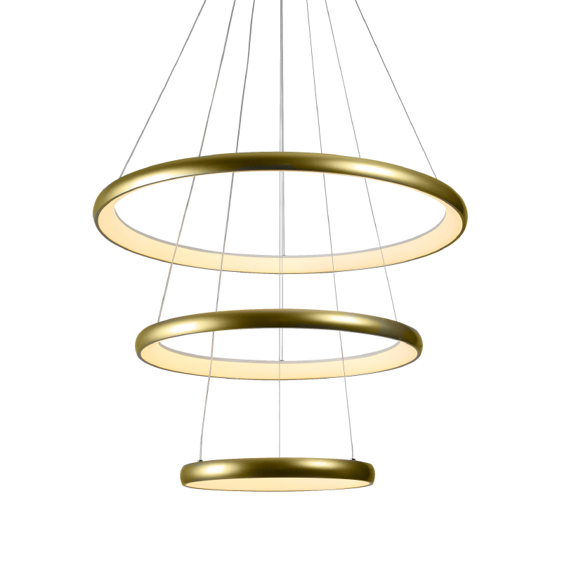 "PENDANT LUMINAIRE LED 60W 4800LM CCT IP20 GOLD METAL+ ACRYLIC " HM23LEDP3GDCCT "PENDANT LUMINAIRE LED 60W 4800LM CCT IP20 GOLD METAL+ ACRYLIC " HM23LEDP3GDCCT