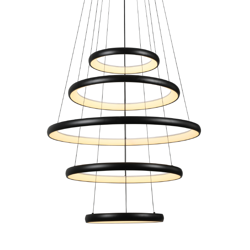"PENDANT LUMINAIRE LED 80W 6400LM CCT IP20 BLACK METAL+ ACRYLIC " HM23LEDP5BKCCT "PENDANT LUMINAIRE LED 80W 6400LM CCT IP20 BLACK METAL+ ACRYLIC " HM23LEDP5BKCCT