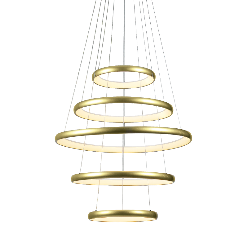 "PENDANT LUMINAIRE LED 80W 6400LM CCT IP20 GOLD METAL+ ACRYLIC " HM23LEDP5GDCCT "PENDANT LUMINAIRE LED 80W 6400LM CCT IP20 GOLD METAL+ ACRYLIC " HM23LEDP5GDCCT