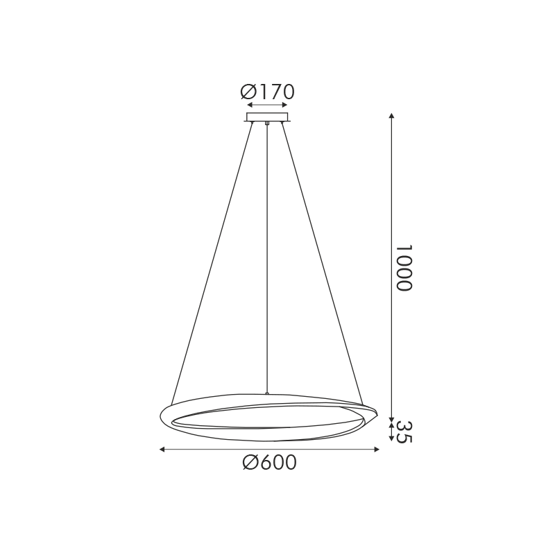 "PENDANT LUMINAIRE LED 32W 2500LM CCT IP20 GOLD METAL + ACRYLIC " HM24LEDP60GDCCT