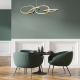 "PENDANT LUMINAIRE LED 60W 4800LM CCT IP20 GOLD STAINLESS STEEL + ACRYLIC " HM88LEDP4GDCCT
