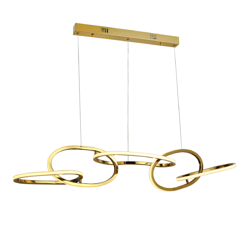 "PENDANT LUMINAIRE LED 72W 5700LM CCT IP20 GOLD STAINLESS STEEL METAL + ACRYLIC " HM88LEDP5GDCCT