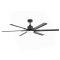 DECORATIVE BLACK CEILING FAN D45W DIMMABLE LED DIAM:165CM 6 BLACK ALUMINUM BLADES WITH REMOTE CONTROL 2 DOWNRODS:13&25CM FANKMBL10G