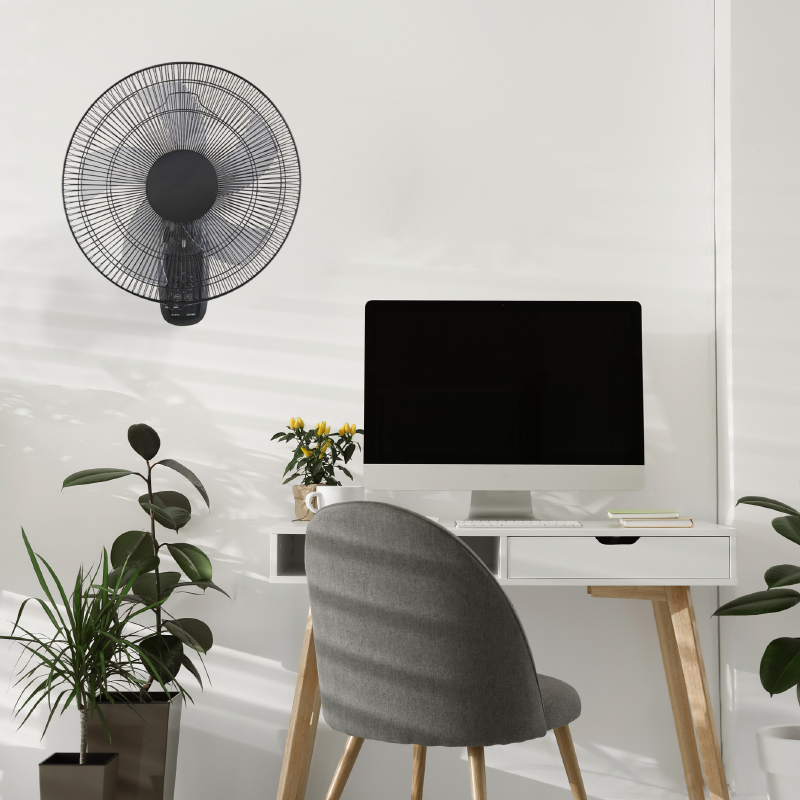 WALL FAN, BLACK WITH 5 TRANSPARENT BLADES, REMOTE CONTROL, TIMER, DIAM45, AC 50W FANWFPB20R