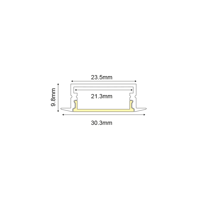 NORM ALUMINUM PROFILE WITH OPAL COVER 2m/pc P119U