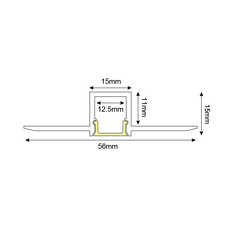 LING TRIMLESS ALUMINUM PROFILE WITH OPAL PC DIFFUSER 2m/pc P135U LING TRIMLESS ALUMINUM PROFILE WITH OPAL PC DIFFUSER 2m/pc P135U