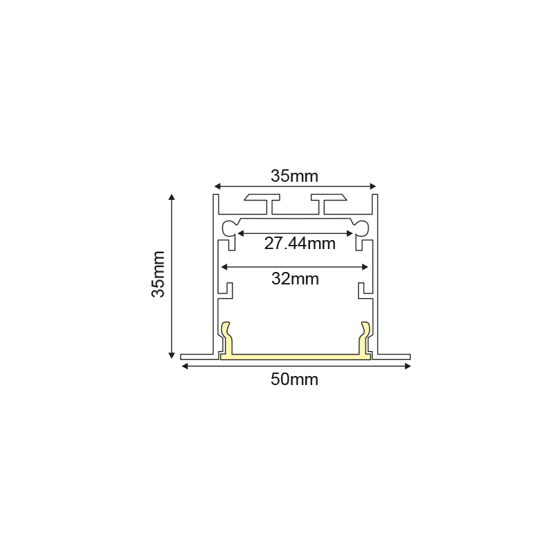 VYLO ALUMINUM PROFILE WITH OPAL PC DIFFUSER 3m/pc P211U VYLO ALUMINUM PROFILE WITH OPAL PC DIFFUSER 3m/pc P211U