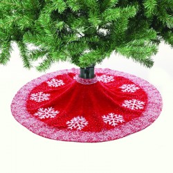 XMAS TREE GIRTH RED WHITE SNOWFLAKES DIAM 120cm X072280