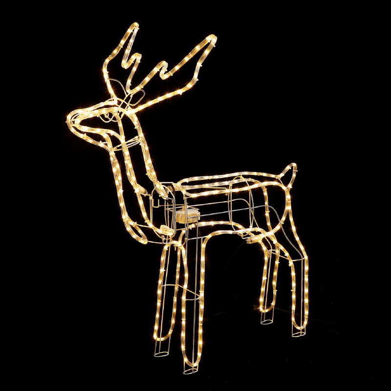 STANDING REINDEER WITH MOTOR 264 LED 11m 2-WIRE ROPE LIGHT, WW STEADY  IP65 100 58 116cm  1,5m LEAD CABLE X08264124