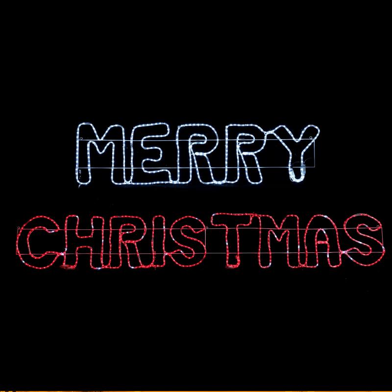 MERRY CHRISTMAS 936 LED MOTIF 26m 2-WIRE ROPE LIGHT WHITE amp RED FLASH IP65 160 40,5cm 1.5m LEAD CABLE X0893632219