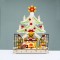WOODEN XMAS TREE WITH FIREPLACE 16 LED WW DECORATIVE ΒΑΤΤ 2ΧΑΑ IP20 21.5x6x40cm X15161105
