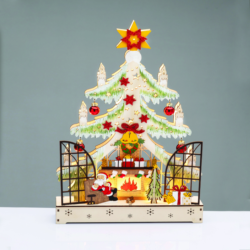 WOODEN XMAS TREE WITH FIREPLACE 16 LED WW DECORATIVE ΒΑΤΤ 2ΧΑΑ IP20 21.5x6x40cm X15161105 WOODEN XMAS TREE WITH FIREPLACE 16 LED WW DECORATIVE ΒΑΤΤ 2ΧΑΑ IP20 21.5x6x40cm X15161105