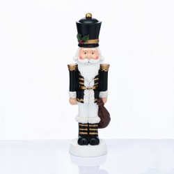 NUTCRACKER RESIN SOLDIER WITH MISTLETOE  BLACK 23cm X1523308