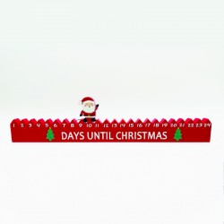 WOODEN CALENDAR WITH SANTA DECORATIVE 45.5x2.5x11cm X152501