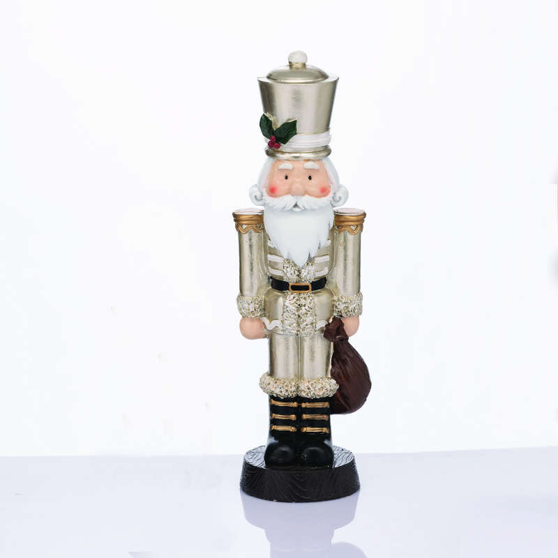 NUTCRACKER RESIN SOLDIER WITH MISTLETOE  CHAMPAGNE 35cm X1535108