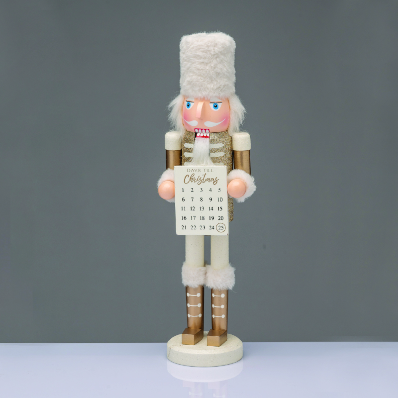 NUTCRACKER SOLDIER WITH CALENDAR GLITTER 38cm X153818