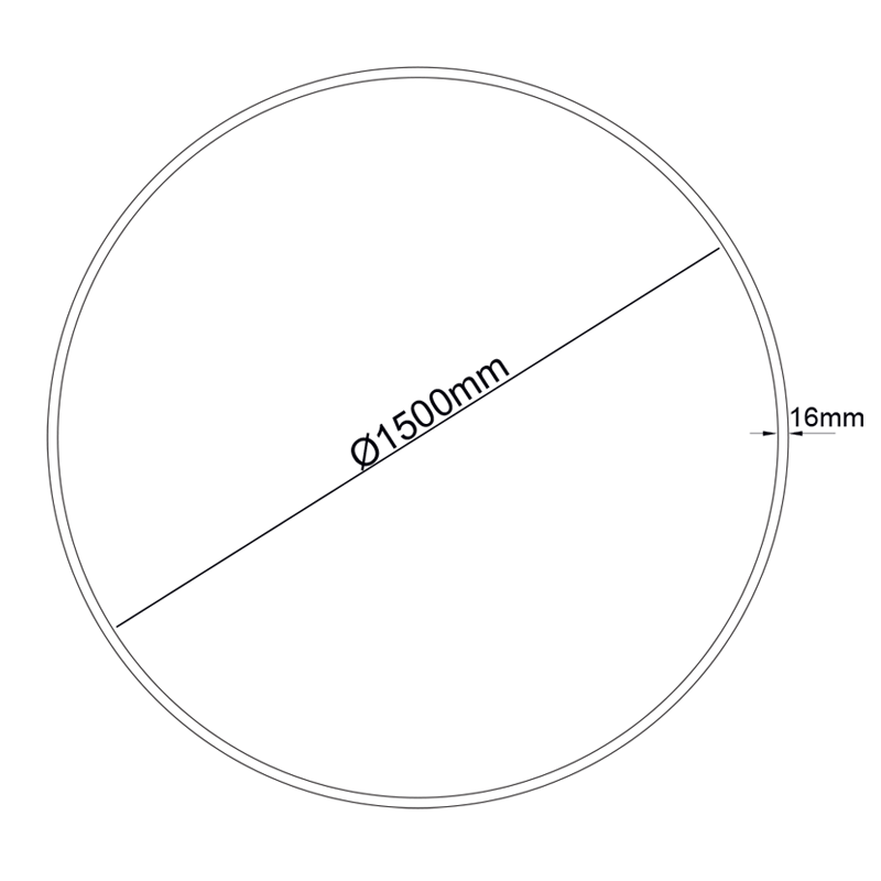 OLAN SAND BLACK CIRCULAR ALUMINUM PROFILE WITH PC OPAL DIFFUSER Φ1500MM P3915C