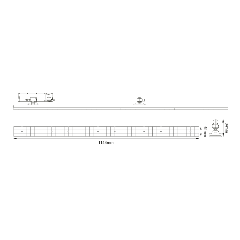ΑΣΠΡΟ LED ΓΡΑΜΜΙΚΟ ΚΙΝΗΤΟ ΦΩΤΙΣΤΙΚΟ ΡΑΓΑΣ 40W 4000K 3-PHASE 90° 5600LM 230V AC Ra90 L1144MM MM 5YRS MARK4040W4M