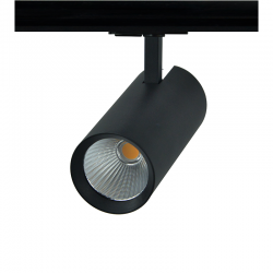ΑΜΜΩΔΕΣ ΜΑΥΡΟ LED ΣΠΟΤ ΡΑΓΑΣ 27W 4000K 1-PHASE 36° 3150LM 230V AC Ra80 Φ74 170MM 5YRS SOLINE2740B2