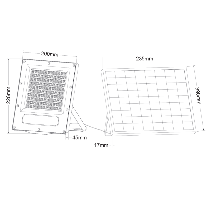 SOLAR SMD LED FLOOD LIGHT 120W 4000K IP66 90° Ra80 2YEARS GUARANTEE FLARE12040