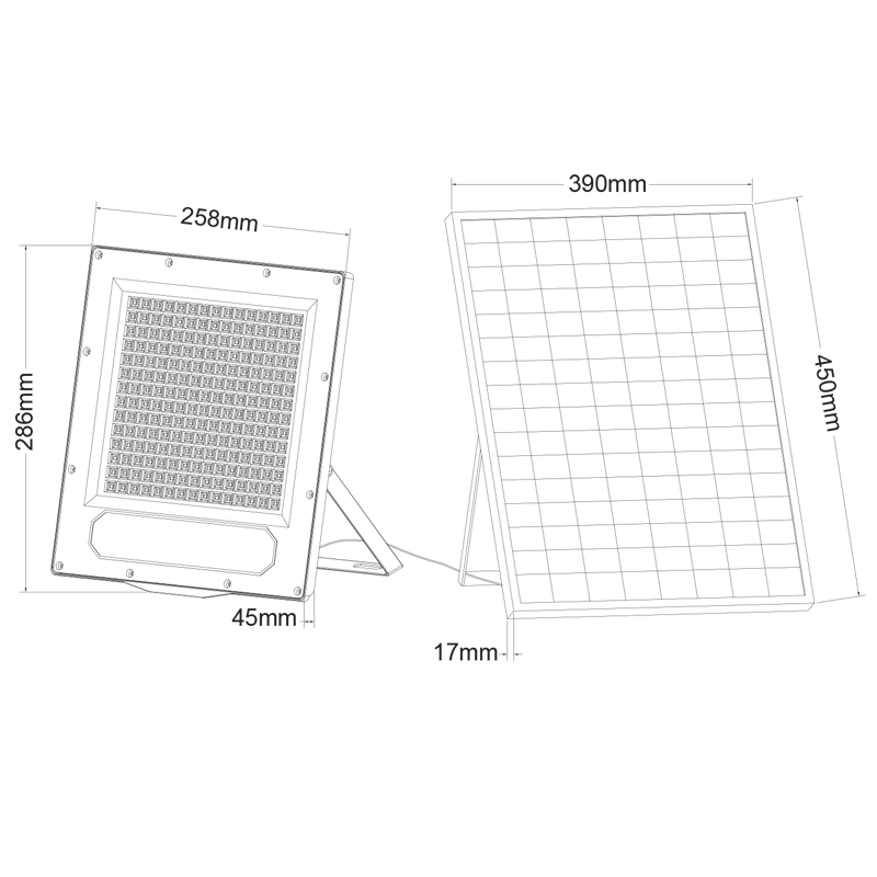 SOLAR SMD LED FLOOD LIGHT 300W 4000K IP66 90° Ra80 2YEARS GUARANTEE FLARE30040