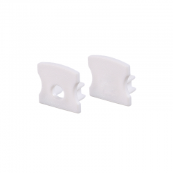 SET OF WHITE PLASTIC END CAPS FOR PROFILE P113, 1 WITHOUT HOLE 1 WITH HOLE EP113 SET OF WHITE PLASTIC END CAPS FOR PROFILE P113, 1 WITHOUT HOLE 1 WITH HOLE EP113