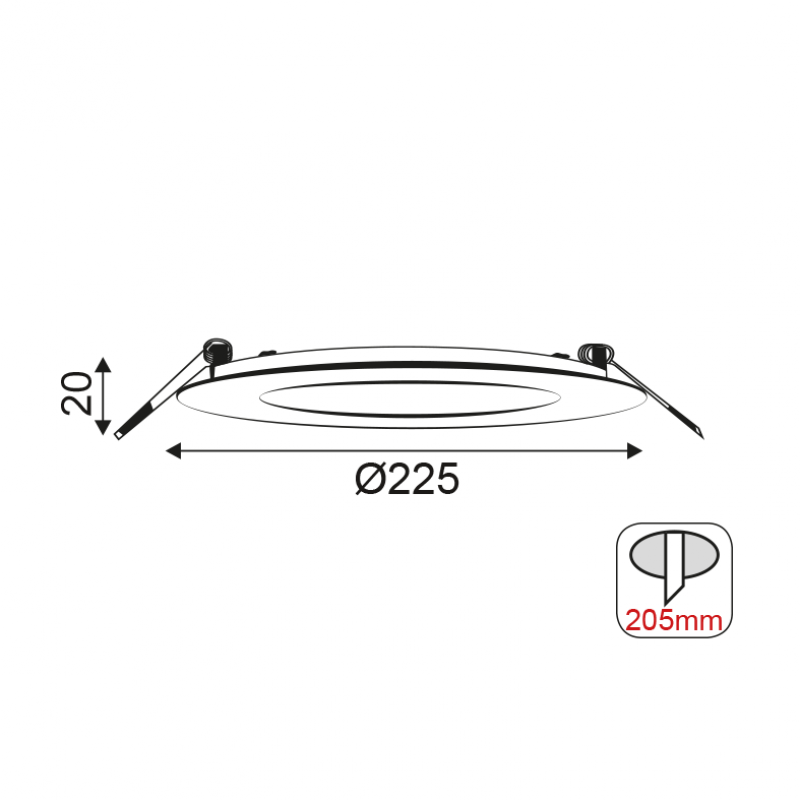 NETTO ROUND W REC. LED DIM SLIM PANEL 20W 6000K 1480Lm 230V Φ225 MARA2060RWDIM NETTO ROUND W REC. LED DIM SLIM PANEL 20W 6000K 1480Lm 230V Φ225 MARA2060RWDIM