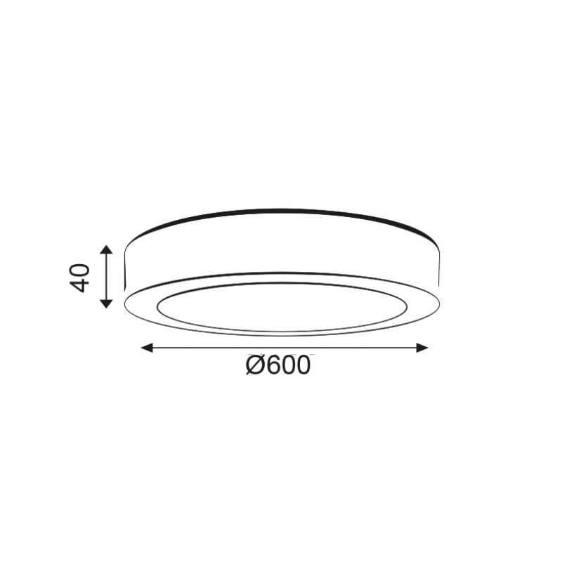 NETTO ROUND W CEIL. LED SLIM PANEL 50W 3000K 4000Lm 230V Φ600x40mm Ra80 NIKI5030RW