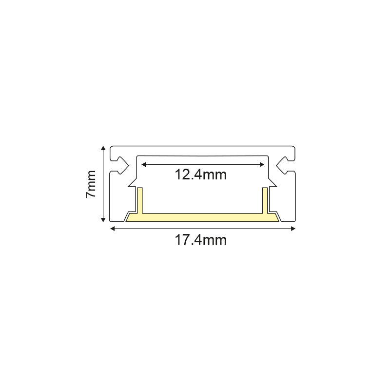 MINI ALUMINUM PROFILE WITH OPAL COVER 2m/pc P109