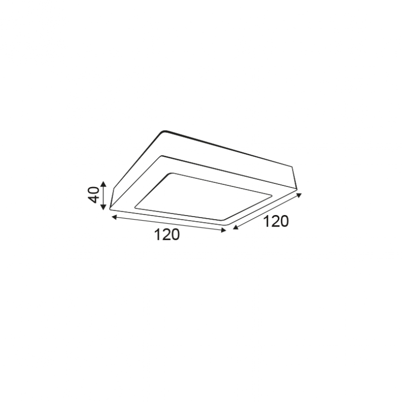 NETTO SQUARE NM CEIL.LED SLIMPANEL 8W 4000K 500Lm230V 120X120 Ra80 NIKI840SNM