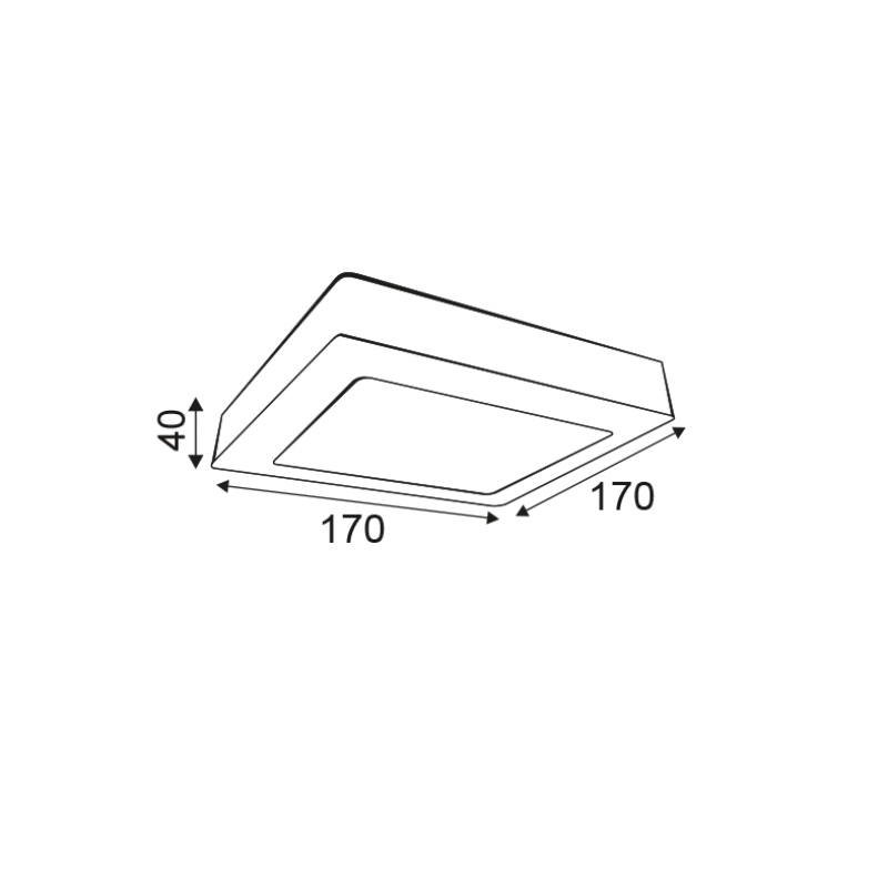 NETTO ROUND W CEIL.LED SLIMPANEL 14W 6000K 990Lm 230V 172X172 Ra80 NIKI1460SW
