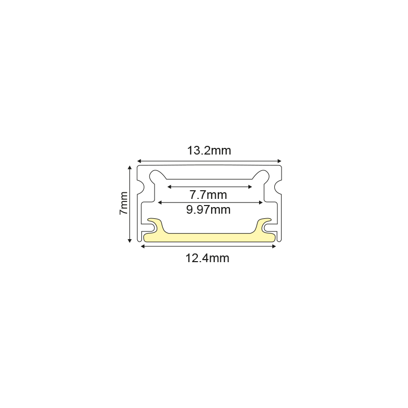 WHITE MICRO ALUMINUM PROFILE WITH OPAL PC DIFFUSER 2m/pc P151W