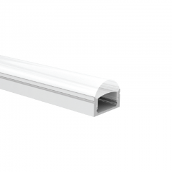 WALL MOUNTED ALUMINUM PROFILE FOCUS P2LA 60° WITH SEMI-CLEAR PC DIFFUSER 2m/pc P2LA