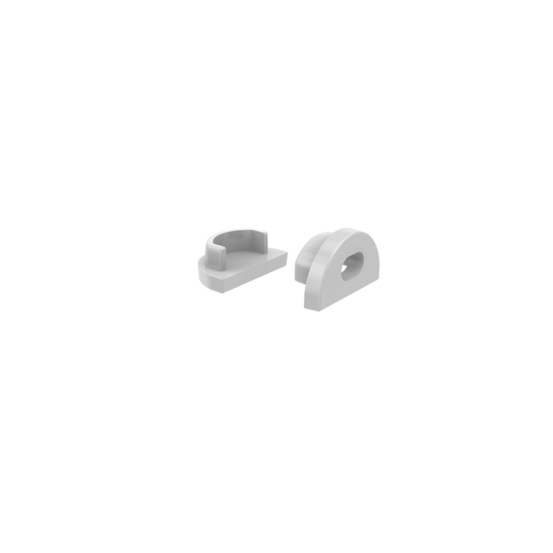SET OF GREY PLASTIC END CAPS FOR P172, 1 WITHOUT HOLE   1 WITH HOLE EP172