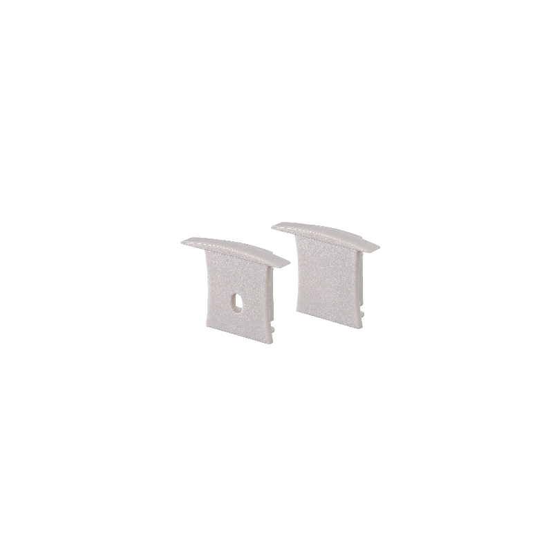 SET OF GREY PLASTIC END CAPS FOR P171, 1PC WITH HOLE   1PC WITHOUT HOLE EP171