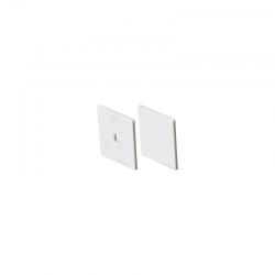 SET OF WHITE PLASTIC END CAPS FOR PROFILE P132, 1 WITHOUT HOLE 1 WITH HOLE EP132 SET OF WHITE PLASTIC END CAPS FOR PROFILE P132, 1 WITHOUT HOLE 1 WITH HOLE EP132