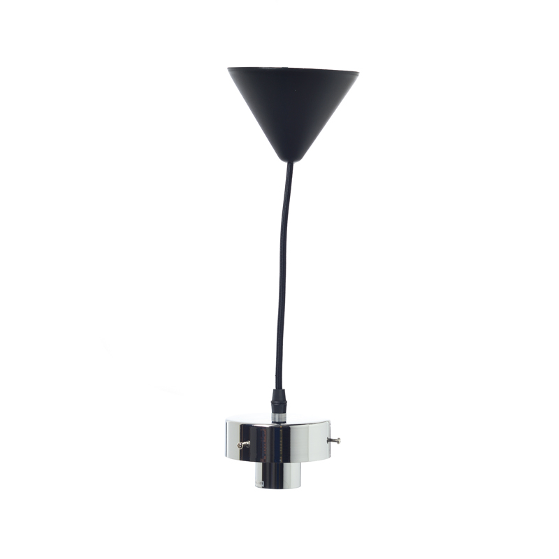 NETTO SUSPENSION 1XE27 ΒΙΔΕΣ-ΝΙΚΕΛ BLACK FABRIC CABLE.H110cm Φ10cm V292SB