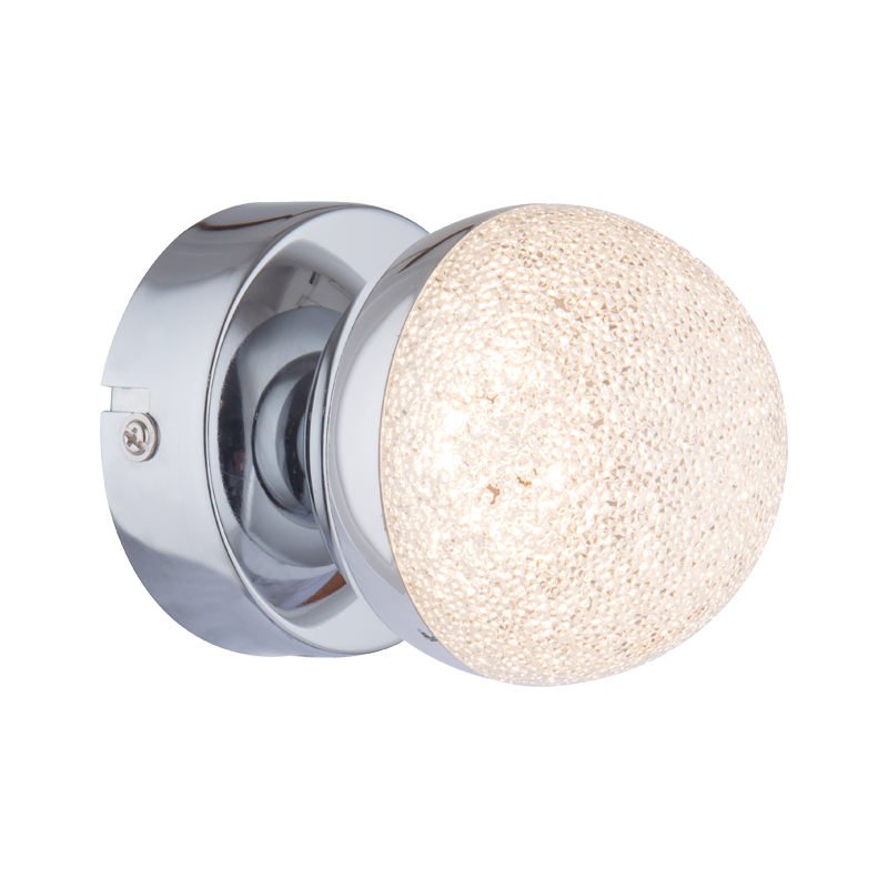 NETTO WALL MOUNTED LED LUMINAIRE 1x4W 3000K METALLIC CHROME+ ACRYLIC Φ8×Η10CM MC3001LEDA