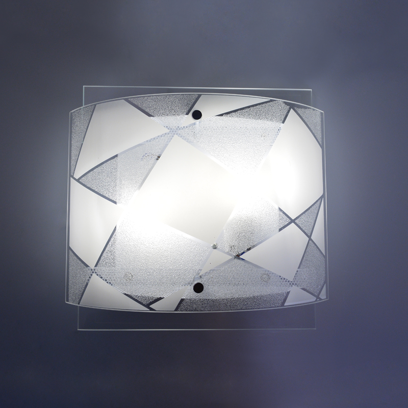 NETTO WALL MOUNTED/CEILING 2XE27 WHITE/CLEAR/CRYSTAL DOUBLE GLASS 31Χ29Χ10,8CM DLA977CL