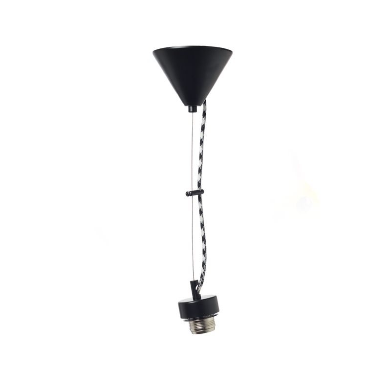 NETTO SUSPENSION - BLACK METAL BASE WHITE-BLACK FABRIC CABLE Ε27 2700BBW NETTO SUSPENSION - BLACK METAL BASE WHITE-BLACK FABRIC CABLE Ε27 2700BBW